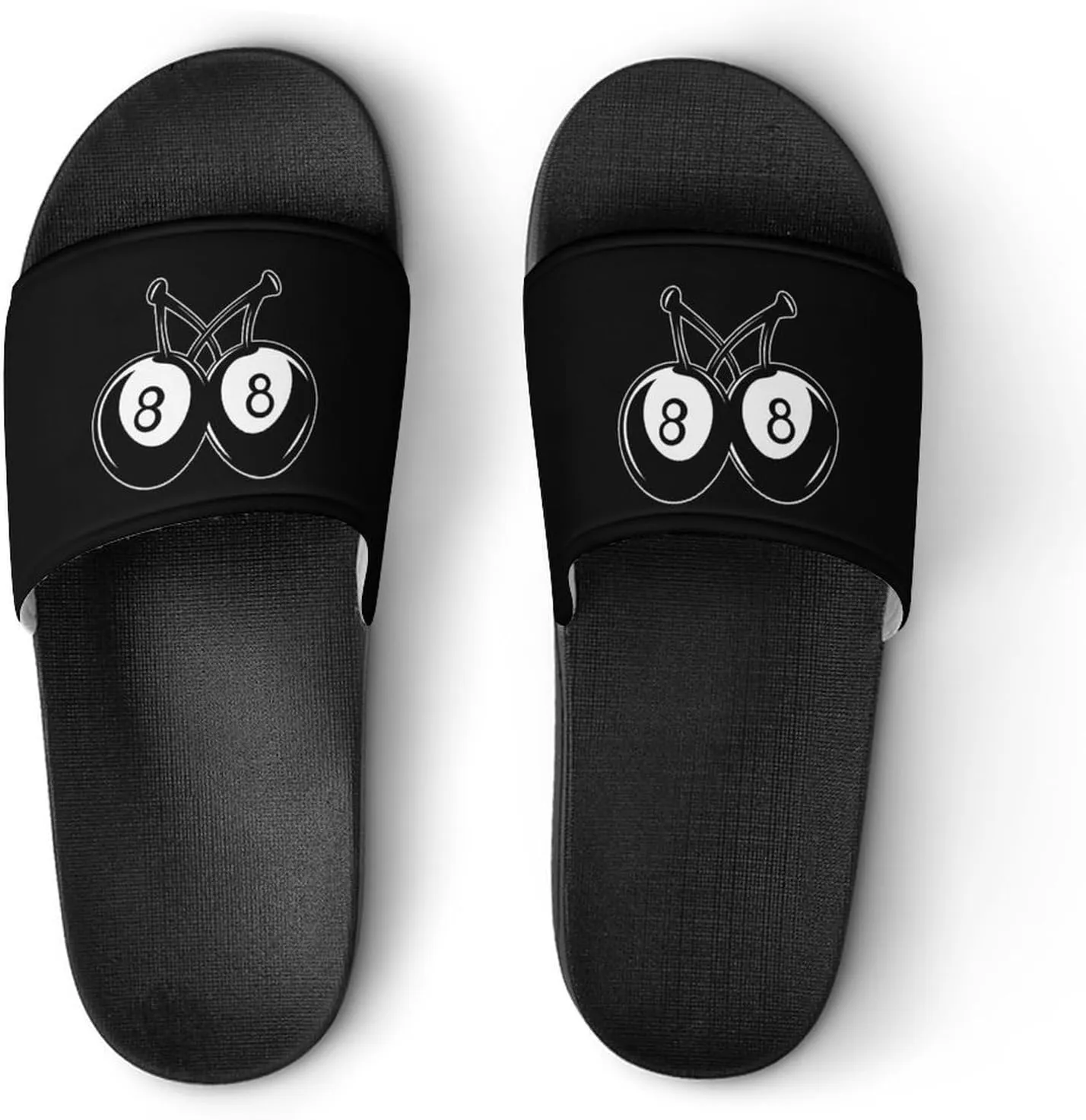 1111No. 8 Billiard Cherries Slippers Indoor Outdoor Unisex House Slipper Shower Slippers Non-Slip Open Toe Shoes