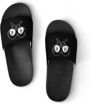 1111No. 8 Billiard Cherries Slippers Indoor Outdoor Unisex House Slipper Shower Slippers Non-Slip Open Toe Shoes