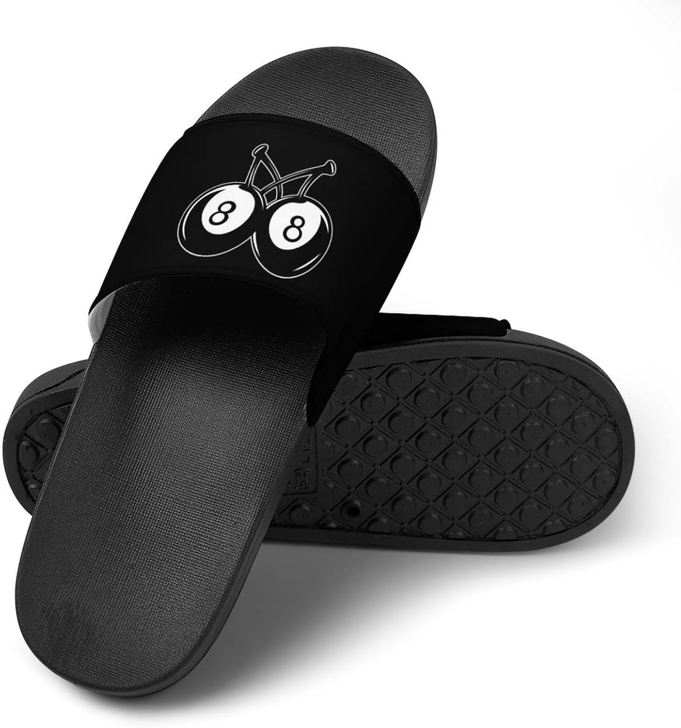 1111No. 8 Billiard Cherries Slippers Indoor Outdoor Unisex House Slipper Shower Slippers Non-Slip Open Toe Shoes
