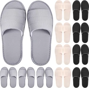 12 Pairs Disposable Slippers Hotel Guests Bulk Slipper Pack Non Slip Spa Women Men Wedding Comfort