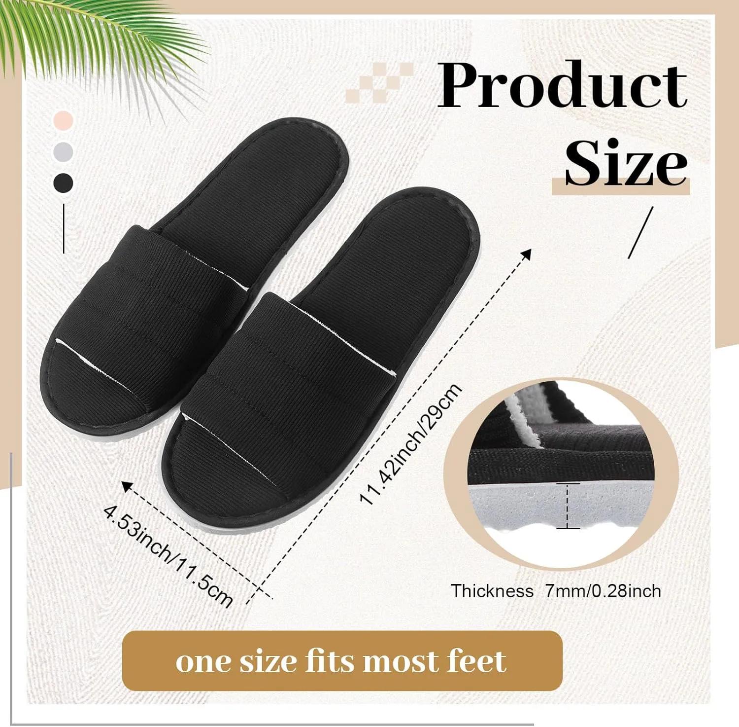 12 Pairs Disposable Slippers Hotel Guests Bulk Slipper Pack Non Slip Spa Women Men Wedding Comfort
