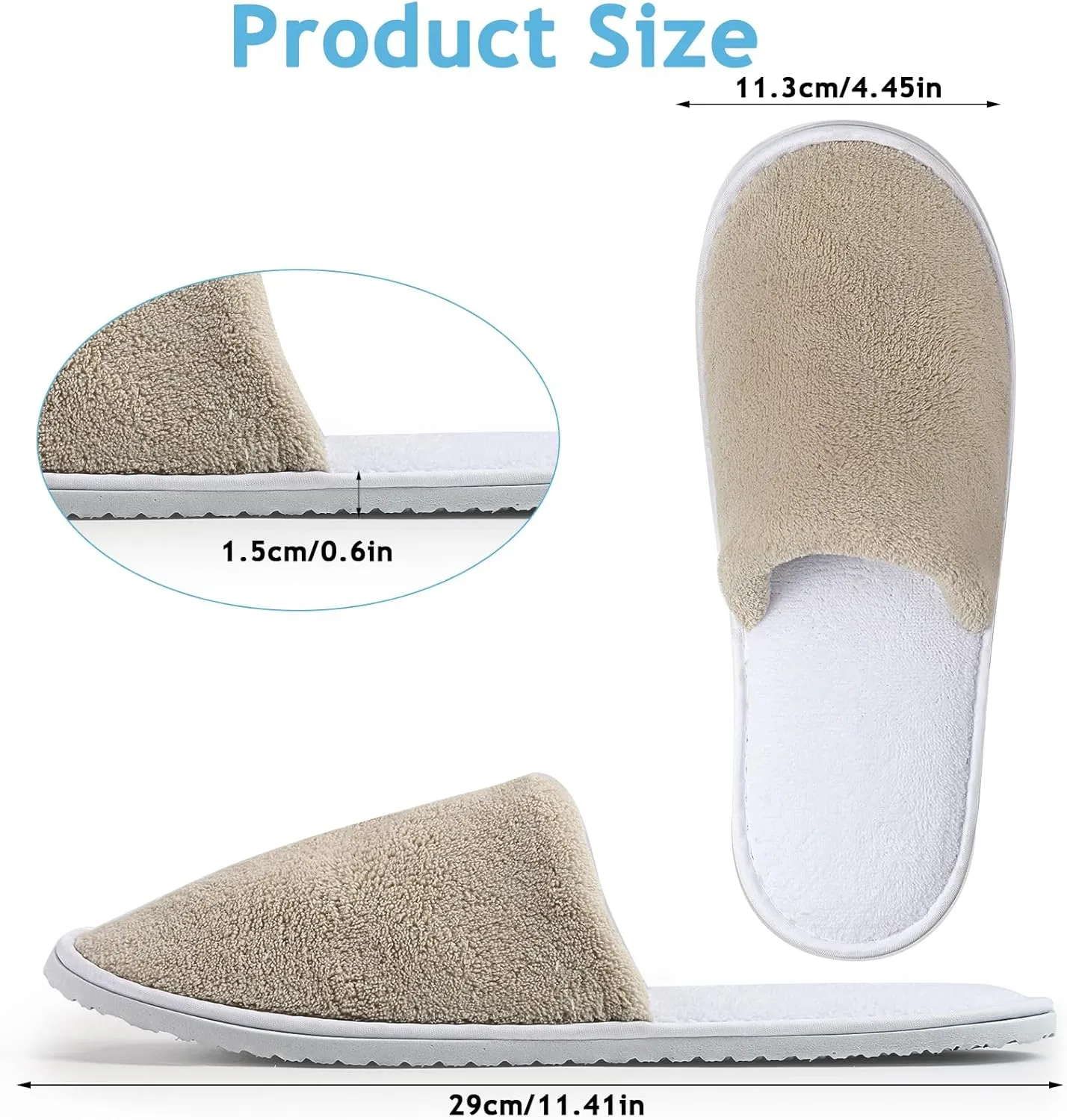 12 Pairs Disposable Slippers,Grey Closed Toe Spa Slippers,Non Slip Hotel Slipper,Soft Coral Fleece Slippers for Women Men,Comfortable House Slipper Bulk for Guests Hotel Home Travel