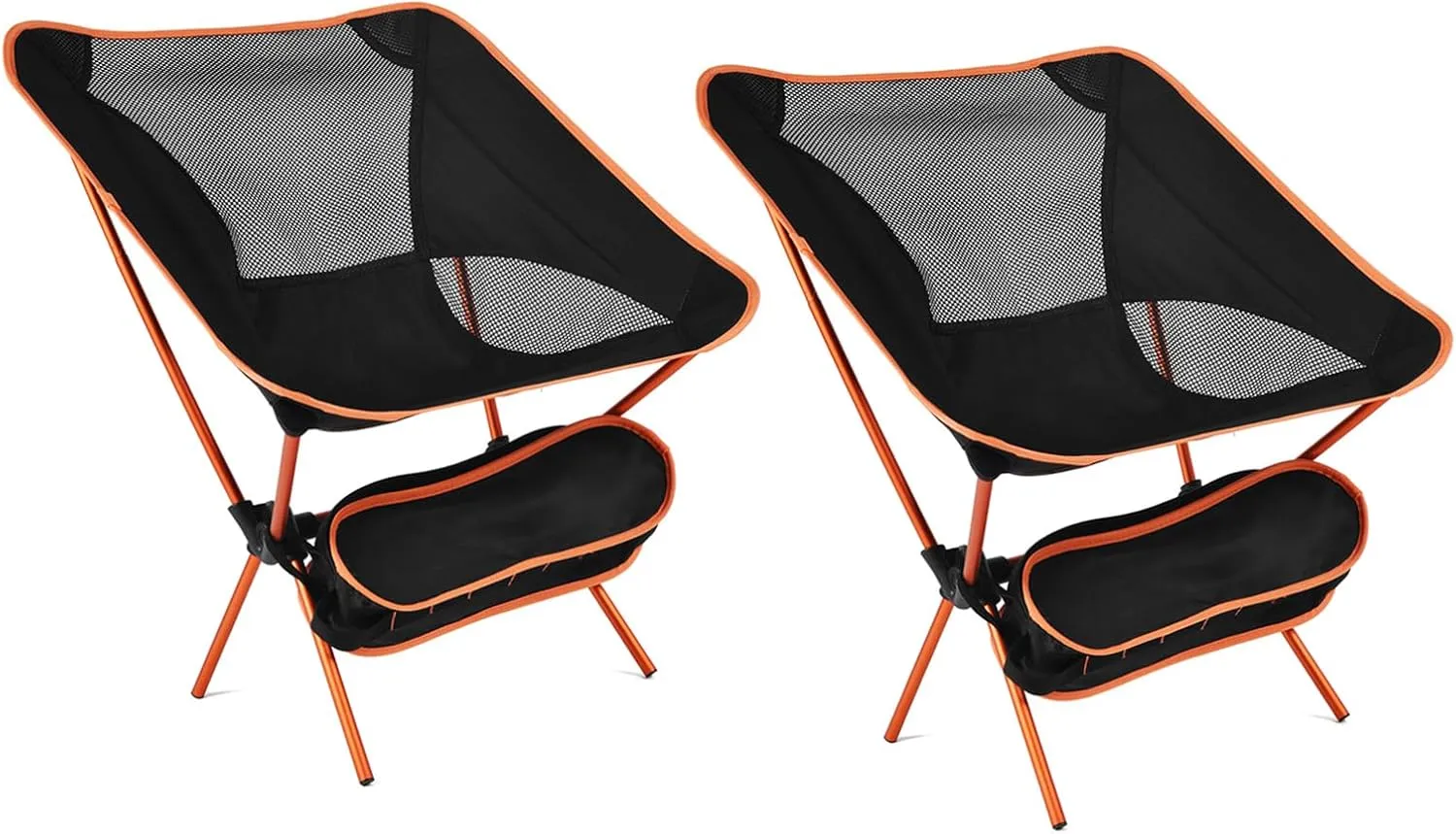 2 Pack Portable Outdoor Folding Chairs, Lightweight Compact Camping Chairs Heavy Duty Folding Backpacking Chair for Garden, Picnic, Fishing, Hiking and More,Sky Blue (Orange)