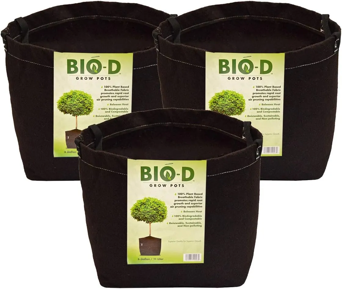 3 Gallon 3-Pack Biodegradable Fabric Plant Grow Bag Heavy Duty Environmentally Friendly