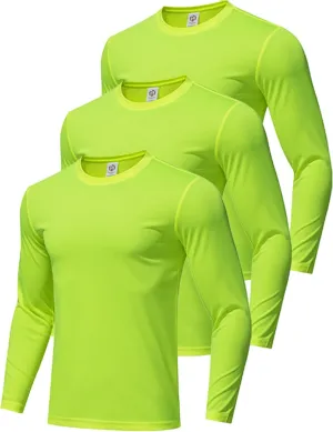 3 Pack Men's Long Sleeve Shirts Sun Protection Shirts Lightweight UPF 50  Rash Guard for Running Workout Fishing