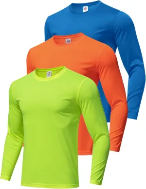 3 Pack Men's Long Sleeve Shirts Sun Protection Shirts Lightweight UPF 50  Rash Guard for Running Workout Fishing