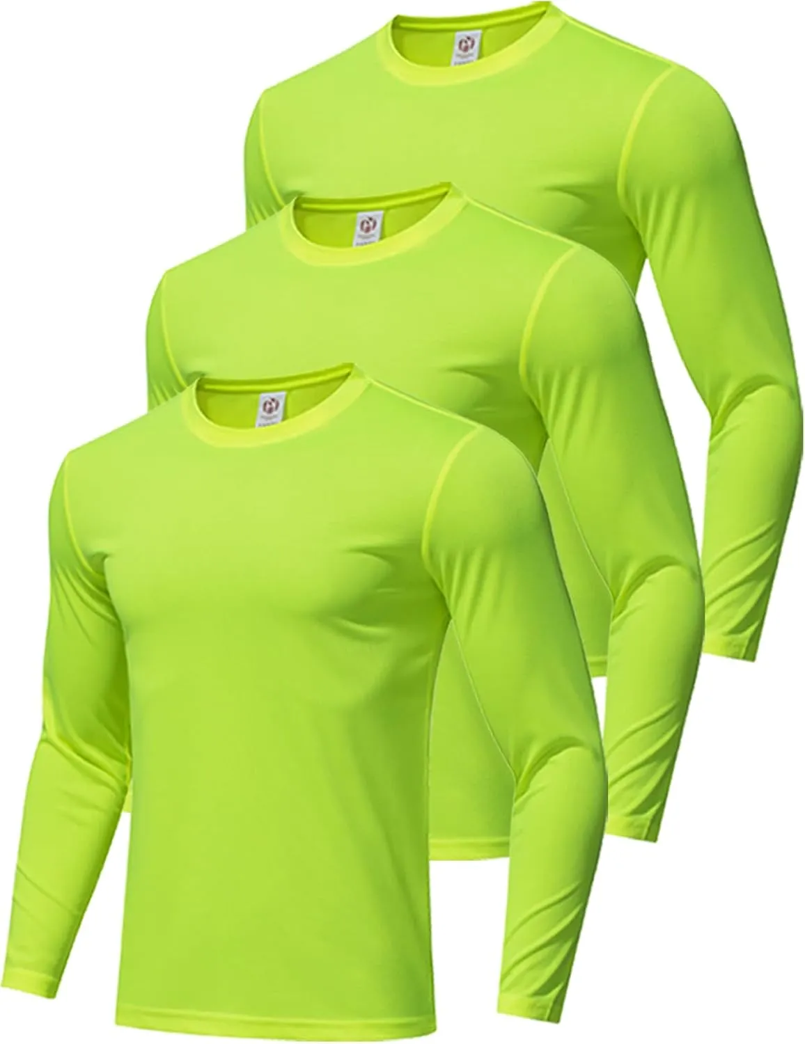 3 Pack Men's Long Sleeve Shirts Sun Protection Shirts Lightweight UPF 50  Rash Guard for Running Workout Fishing