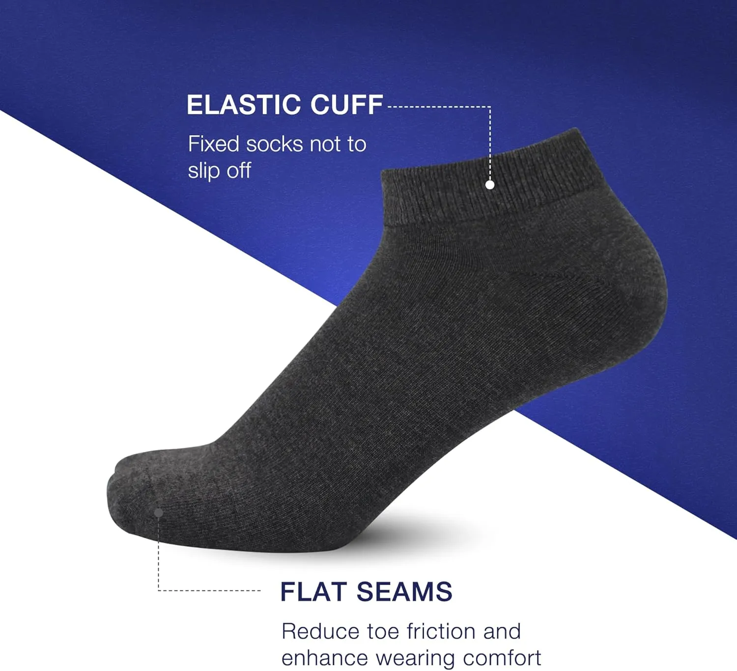 48 Pairs Men's Bamboo Viscose Ankle Socks - Ultra-Soft, Breathable, Anti-Odor Thin Socks Bulk Pack, Size 6-12
