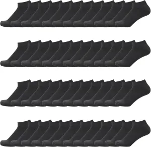 48 Pairs Men's Bamboo Viscose Ankle Socks - Ultra-Soft, Breathable, Anti-Odor Thin Socks Bulk Pack, Size 6-12