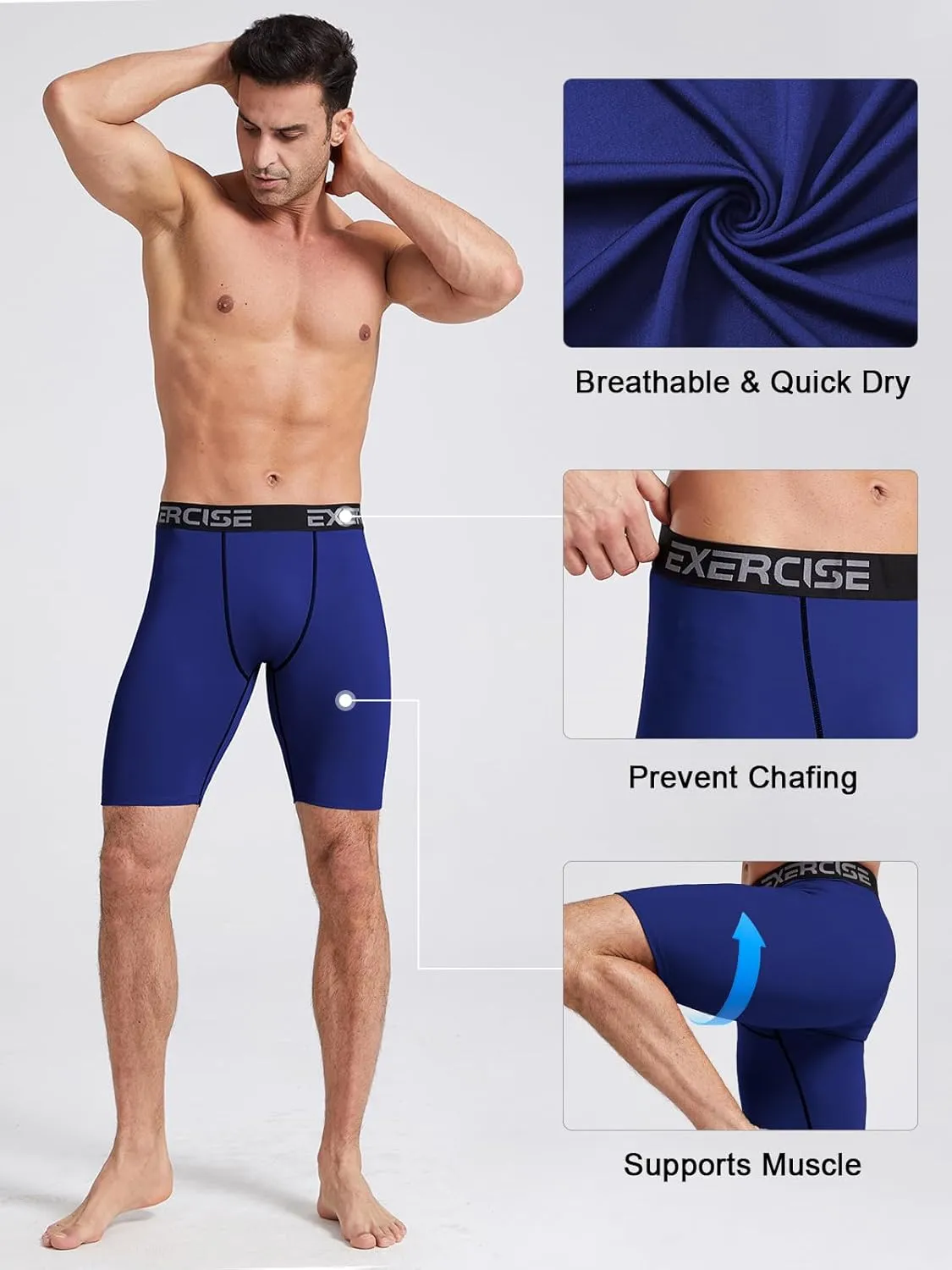 5 Pack Compression Shorts Men Compression Underwear for Men Athletic Mens Spandex Baselayer,Running,Workout
