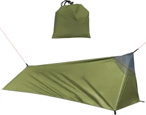 500 g Ultra Light 1 Person Camping Tent Army Green 220 x 70 x 60/35 cm Practical Pop-Up Tent for Trekking Camping Backpacking Travel Adventure and Camping Trips with Mosquito Net