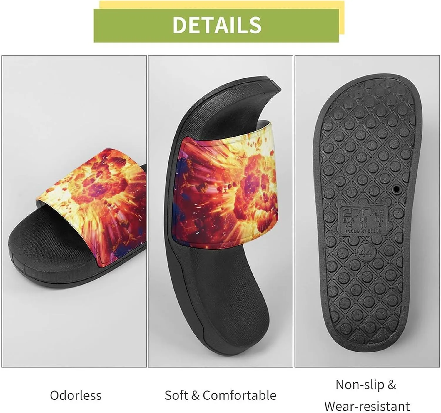 A Big Explosion Nebula Funny Slippers Slides Sandals Shower Home House Shoes Non Slip Soft Sole Shoe For Men Women Bathroom