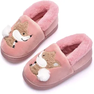 Ainikas Toddler Boys Girls Slippers Fluffy Little Kids House Slippers Warm Fur Cute Animal Home Slipper