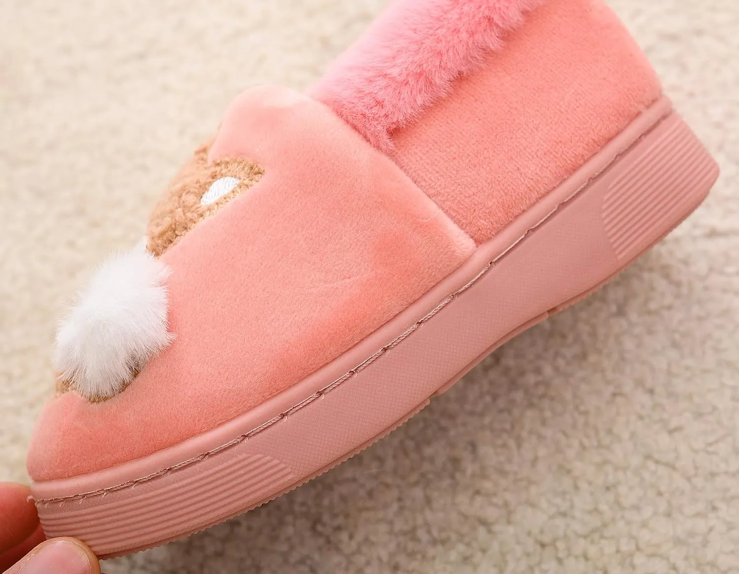 Ainikas Toddler Boys Girls Slippers Fluffy Little Kids House Slippers Warm Fur Cute Animal Home Slipper