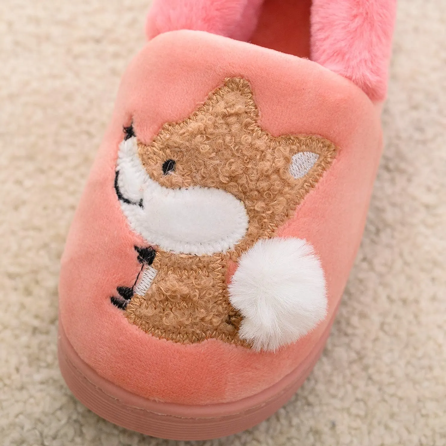 Ainikas Toddler Boys Girls Slippers Fluffy Little Kids House Slippers Warm Fur Cute Animal Home Slipper