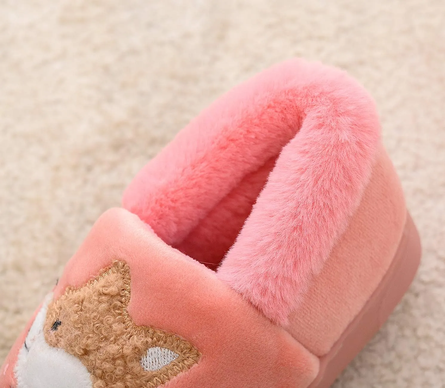 Ainikas Toddler Boys Girls Slippers Fluffy Little Kids House Slippers Warm Fur Cute Animal Home Slipper