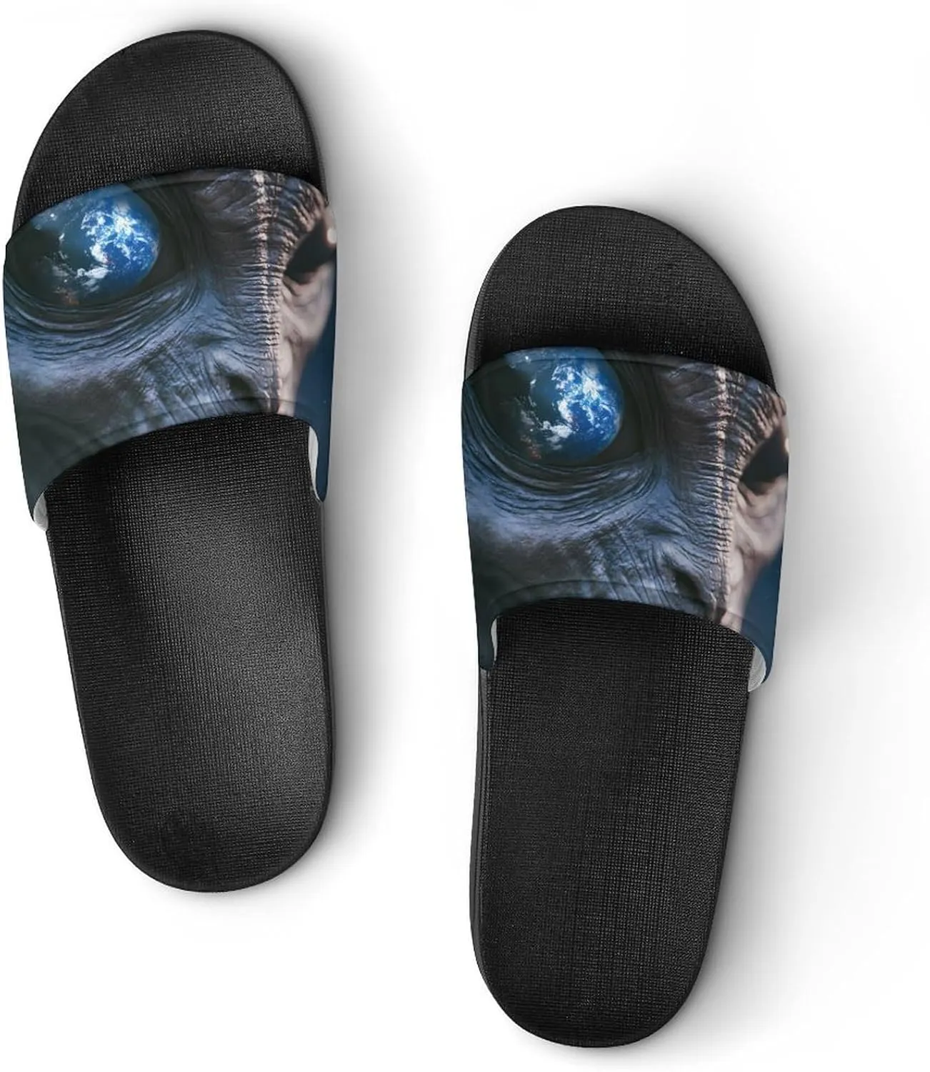 Alien Watching The Earth Slippers Indoor Outdoor Unisex House Slipper Shower Slippers Non-Slip Open Toe Shoes