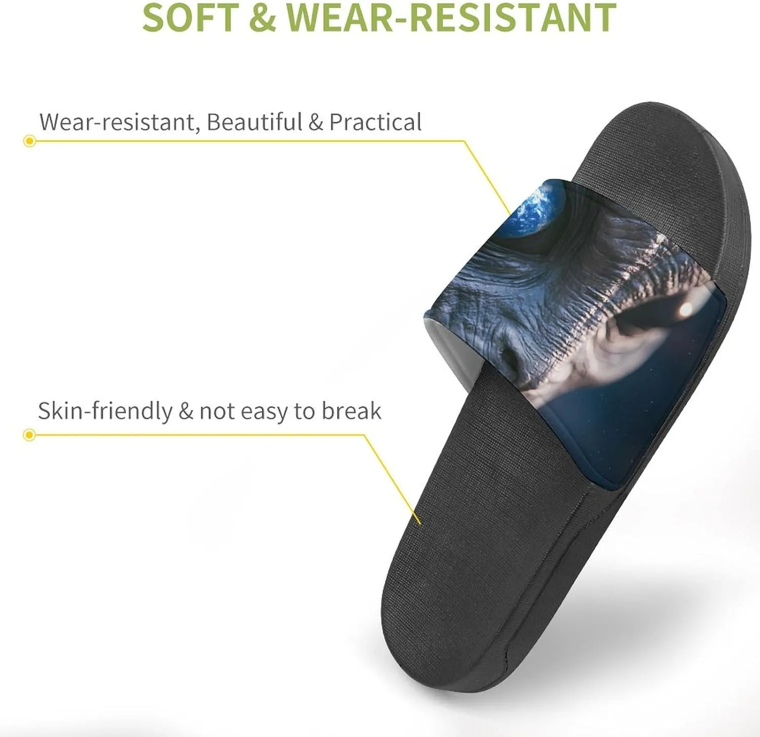 Alien Watching The Earth Slippers Indoor Outdoor Unisex House Slipper Shower Slippers Non-Slip Open Toe Shoes