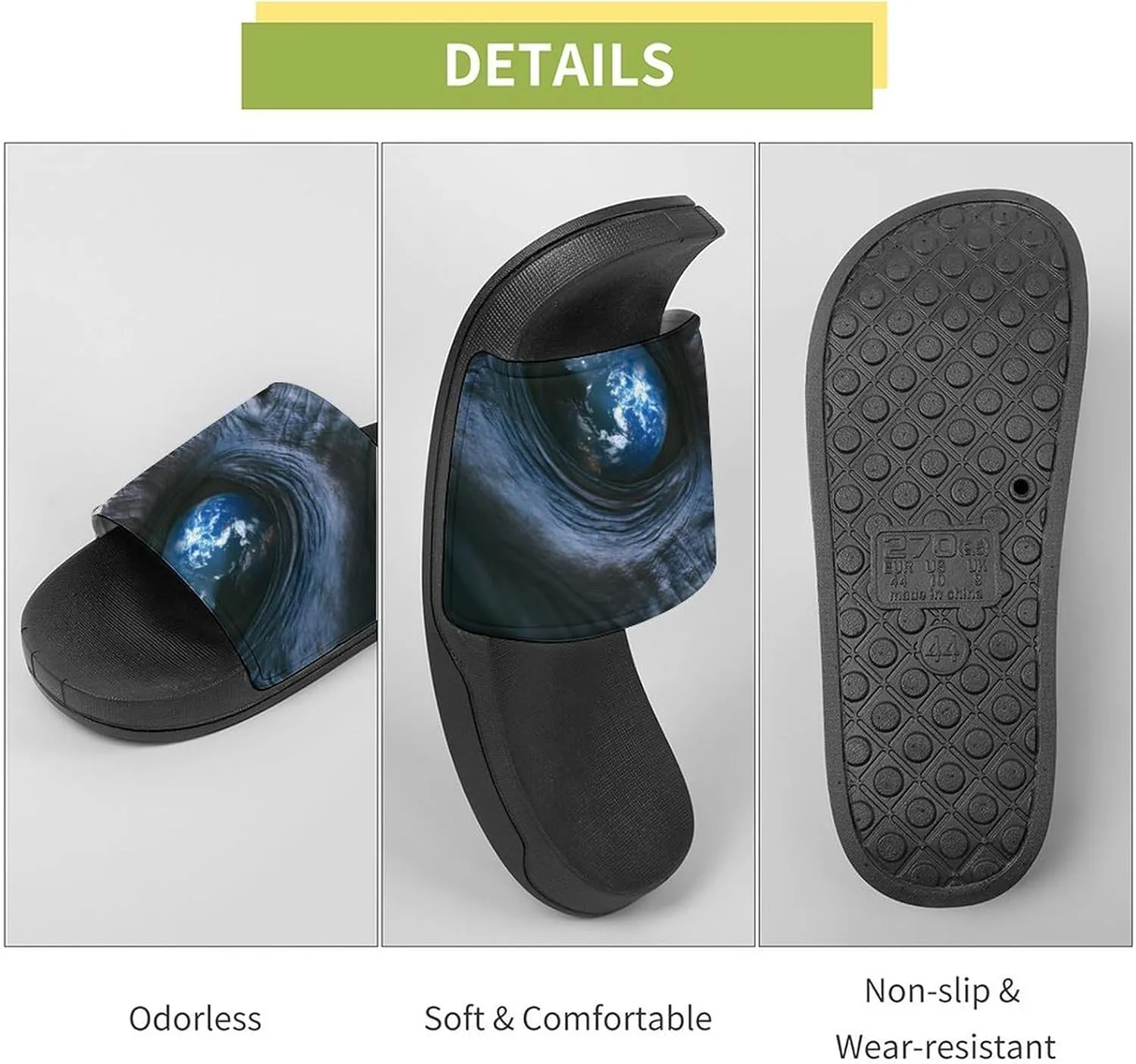 Alien Watching The Earth Slippers Indoor Outdoor Unisex House Slipper Shower Slippers Non-Slip Open Toe Shoes