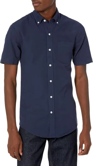 Amazon Essentials Men's Button-Up Shirts - Slim-Fit Short-Sleeve Pocket Oxford - Comfort and Style