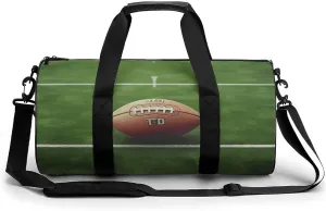American Football Field Ball Sport Cylindrical Gym Bag Travel Duffel Bag with Dry Wet Separated Pocket for Men And Women Overnight Bag Weekender Bag Training Handbag Yoga Bag