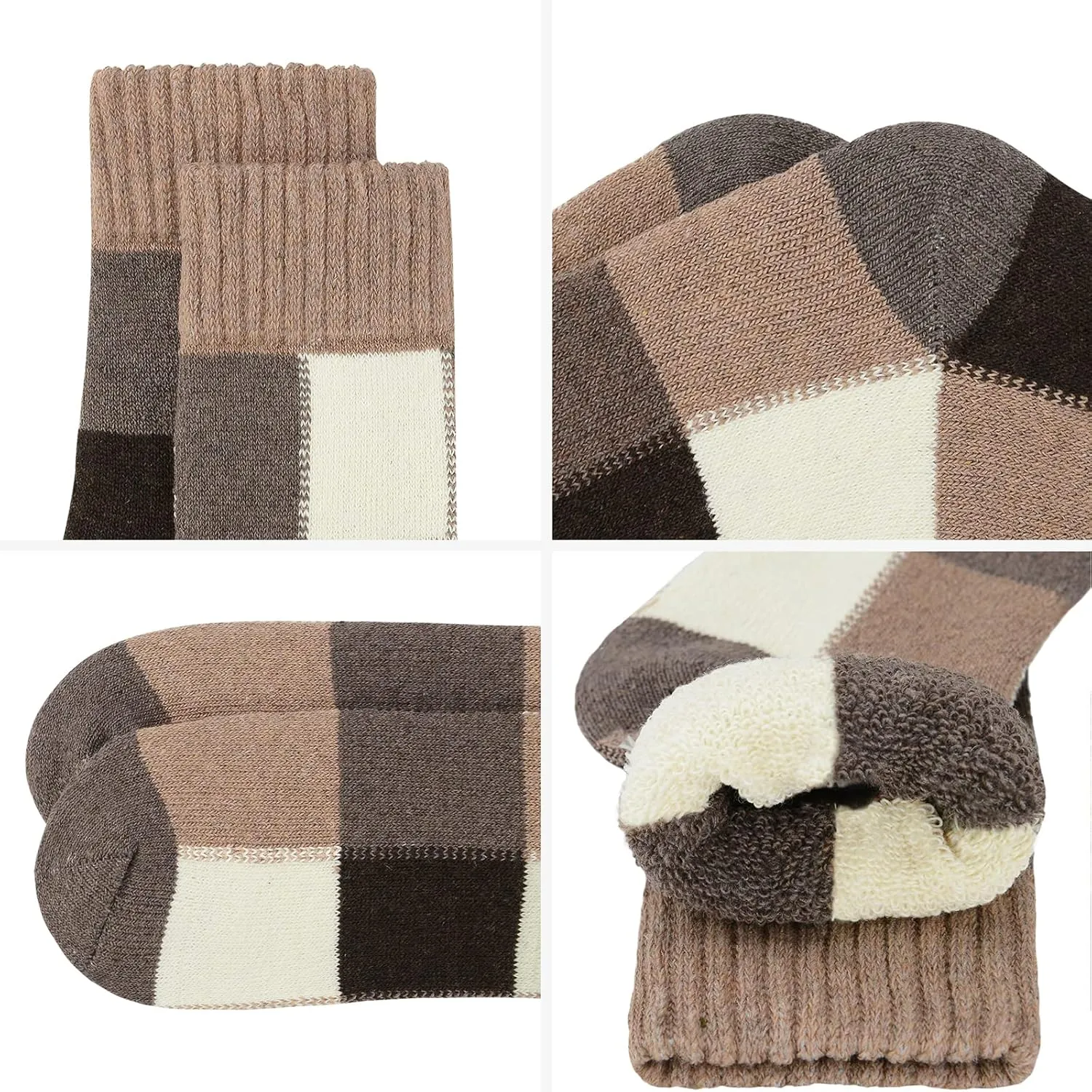 American Trends Men's Warm Wool Socks - Soft Cozy for Fall Winter Sports - Cashmere Athletic Crew Socks