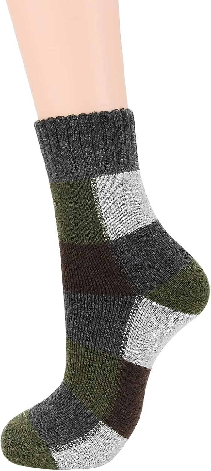 American Trends Men's Warm Wool Socks - Soft Cozy for Fall Winter Sports - Cashmere Athletic Crew Socks