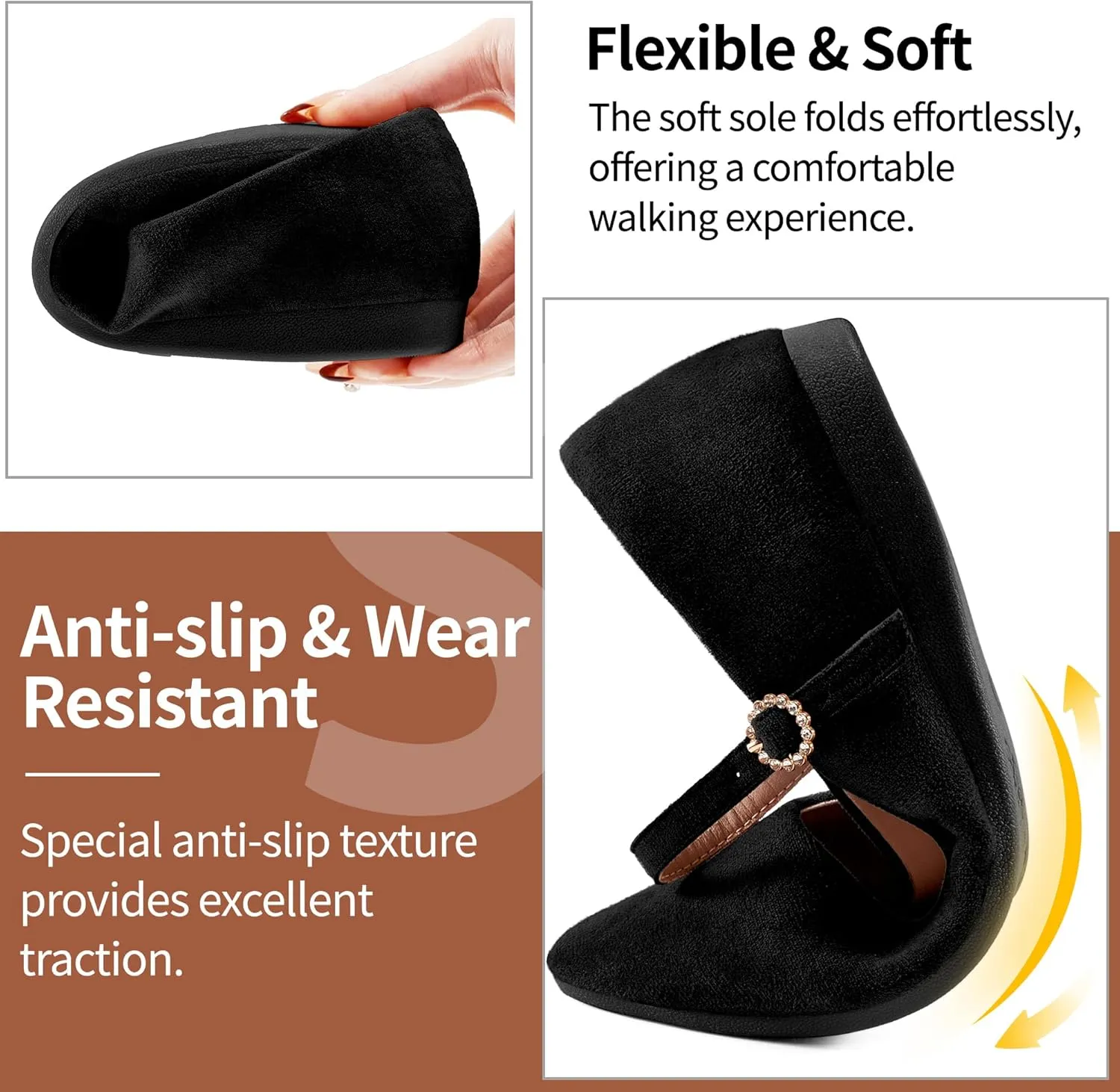 Aomigoct Ballet Flats Shoes for Women: Dressy Comfortable Wedding Flat - Ladies Dress Casual Walking Shoe