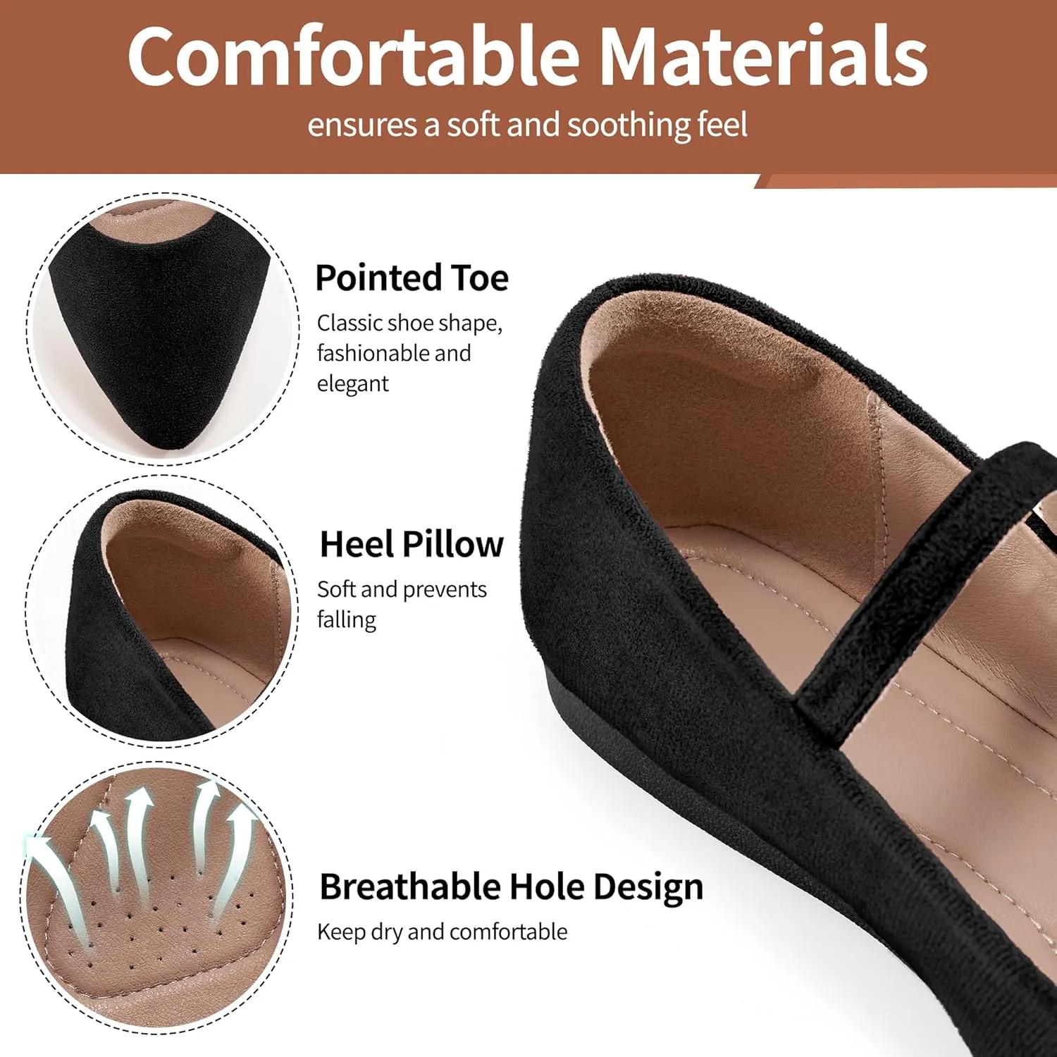 Aomigoct Ballet Flats Shoes for Women: Dressy Comfortable Wedding Flat - Ladies Dress Casual Walking Shoe