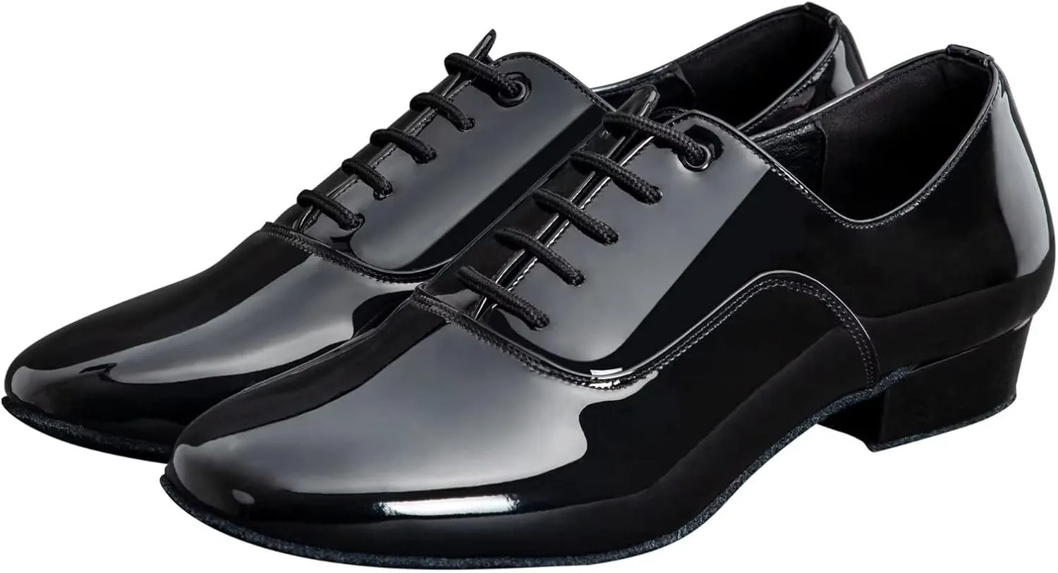 ARCLIBER Mens Dance Shoes Ballroom PU Leather Black Dancing Shoes for Men Sole Tango Salsa Latin
