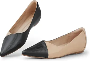Arromic Flats Shoes for Women, Low Wedge Pointed Toe Women Flats with Arch Support, Heel Pad and Inner Heel, Comfortable Slip on Flats for Office Work Casual Dressy Wedding
