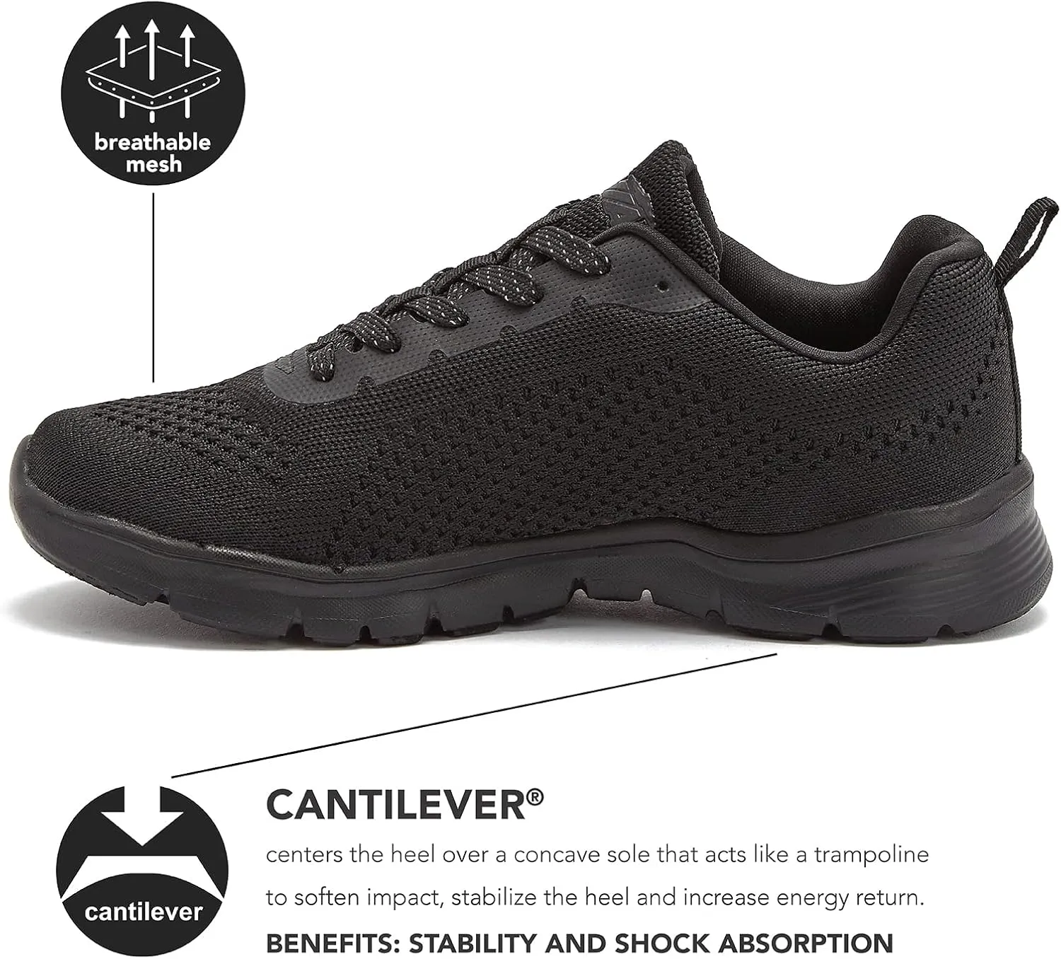 Avia Dive Lightweight Running Sneakers for Women with Memory Foam - Black, Red, & Blue