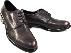 Baldinini Women's Brown Leather Oxford Shoes, Comfort Cap Toe, Lace-up Dress Shoes