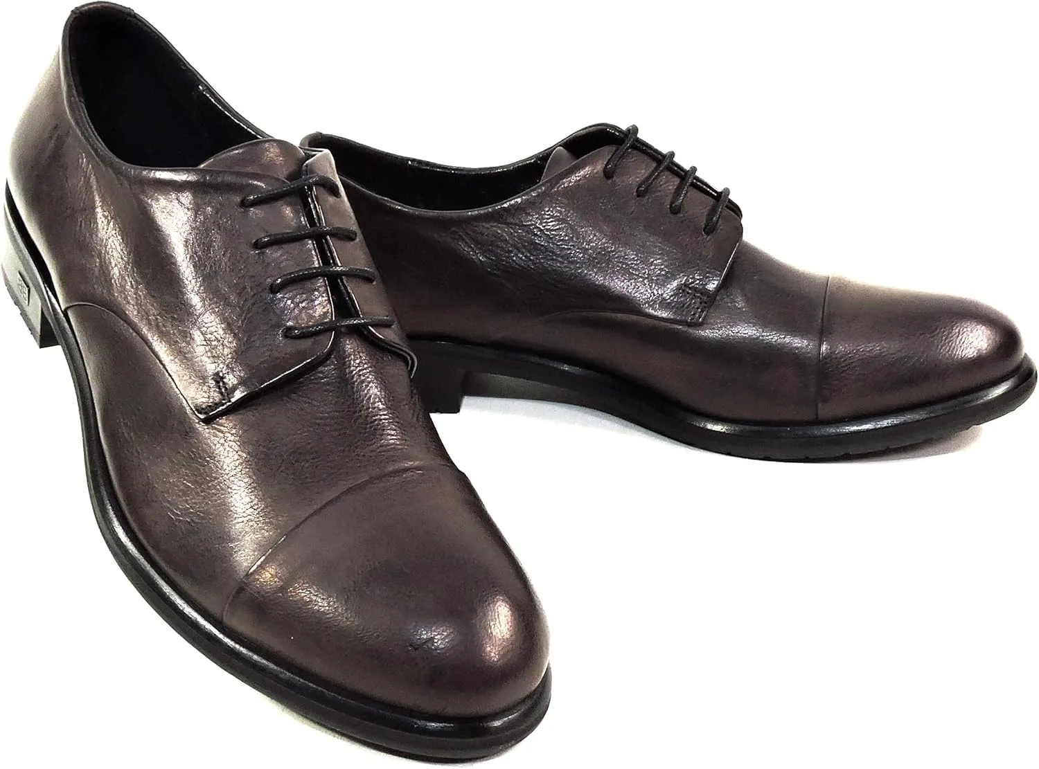 Baldinini Women's Brown Leather Oxford Shoes, Comfort Cap Toe, Lace-up Dress Shoes