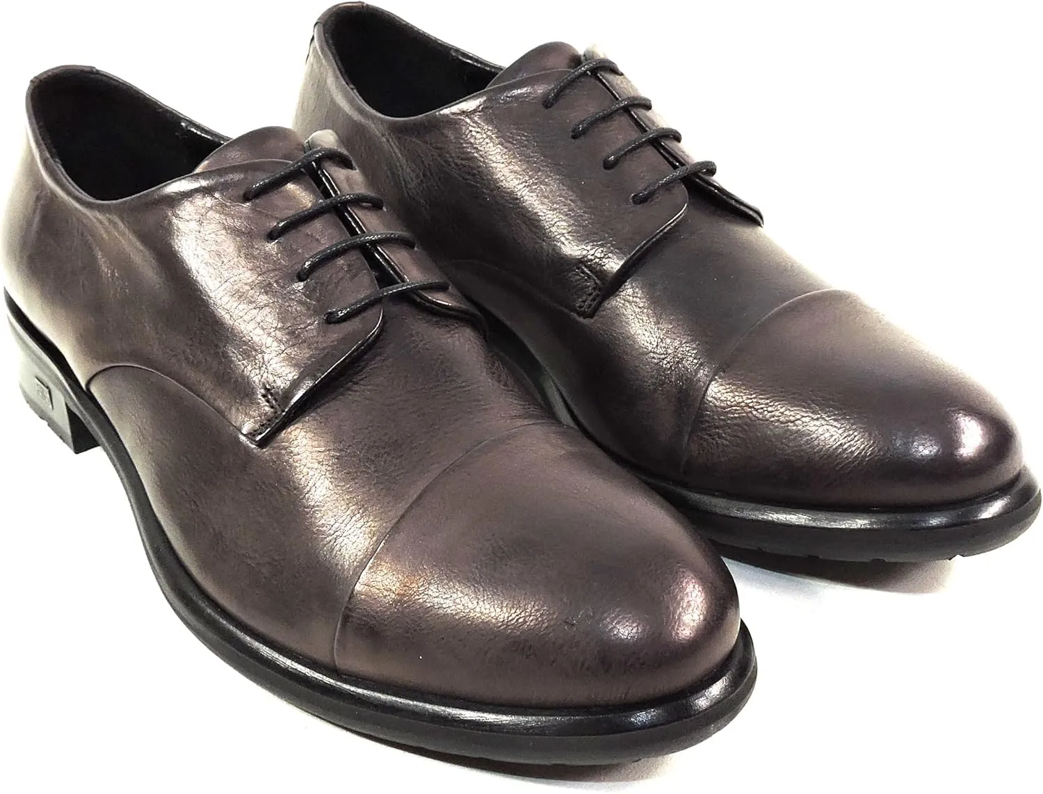 Baldinini Women's Brown Leather Oxford Shoes, Comfort Cap Toe, Lace-up Dress Shoes