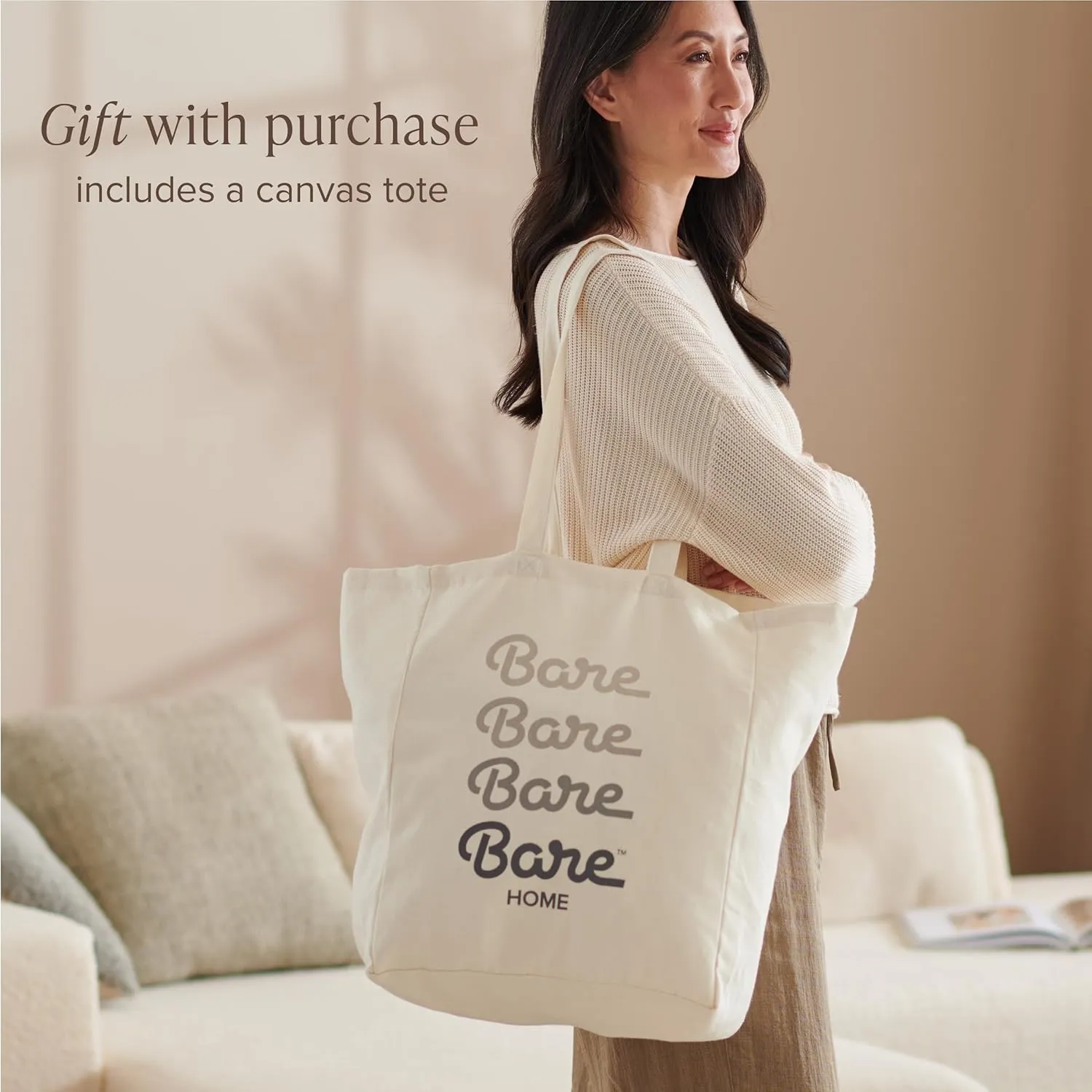 Bare Home 100% Organic Cotton Queen Sheet Set - Crisp Percale Weave - 260 Thread Count - Lightweight & Breathable - Bedding Sheets & Pillowcases (Queen, Sand)