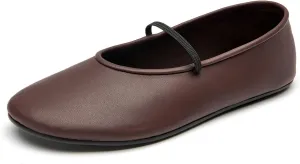 BEAU TODAY Womens Mary Jane Fats, Genuine Leather Ballet Flats for Women, Comfortable Sheepskin Round Toe Mary Jane Shoes Cute Fashion Flat Shoes