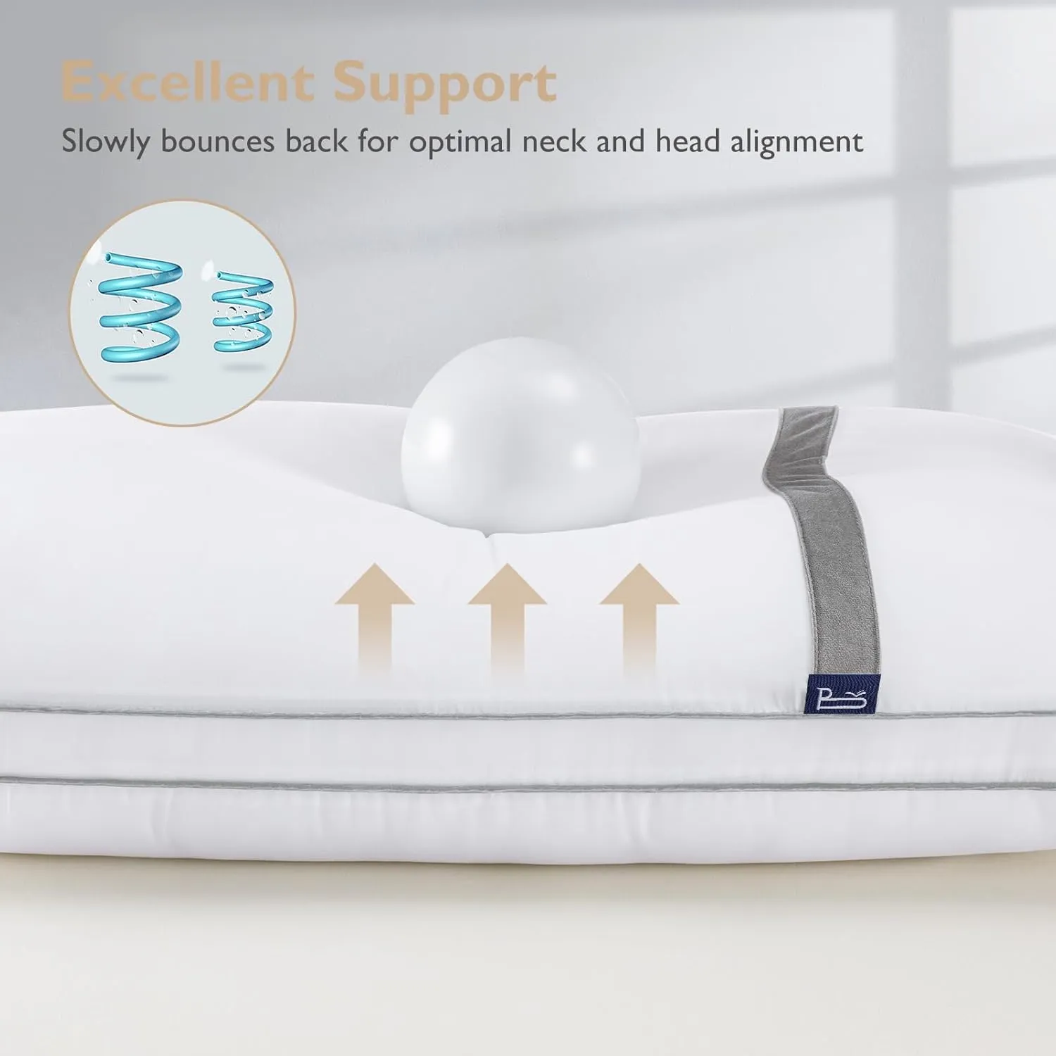 BedStory Pillows for Sleeping 2 Pack, Hotel Quality Bed Pillow Queen Size, Down Alternative Pillows with Ultra Soft Fiber Fill, Good for Back and Side Sleepers