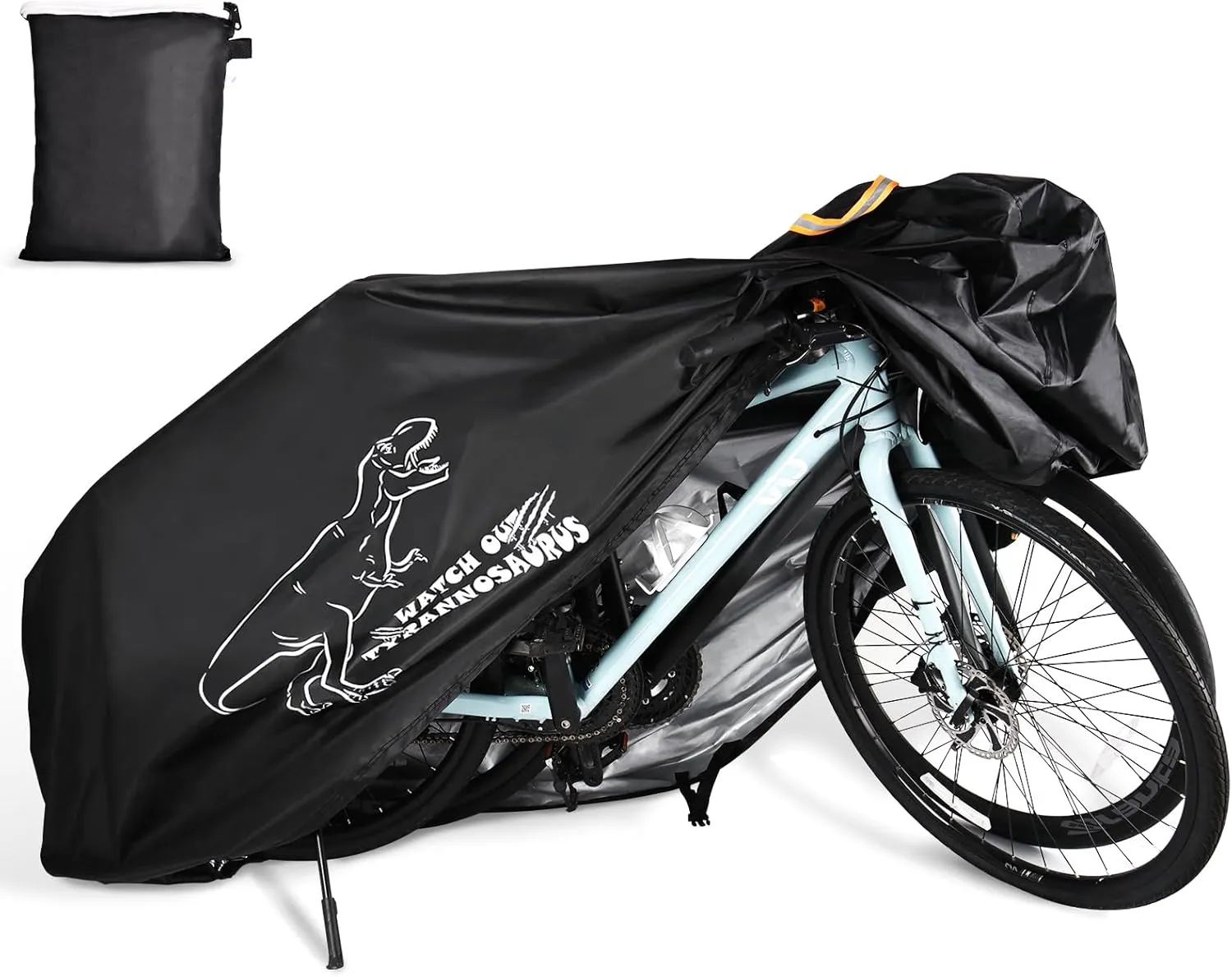Bike Cover for 1, 2 or 3 Bikes Outdoor Waterproof, Heavy Duty Bicycle Cover with Reflective Strips Storage Bag Rain Dust UV Wind Proof Bike Tarp for Mountain Road Electric Bike