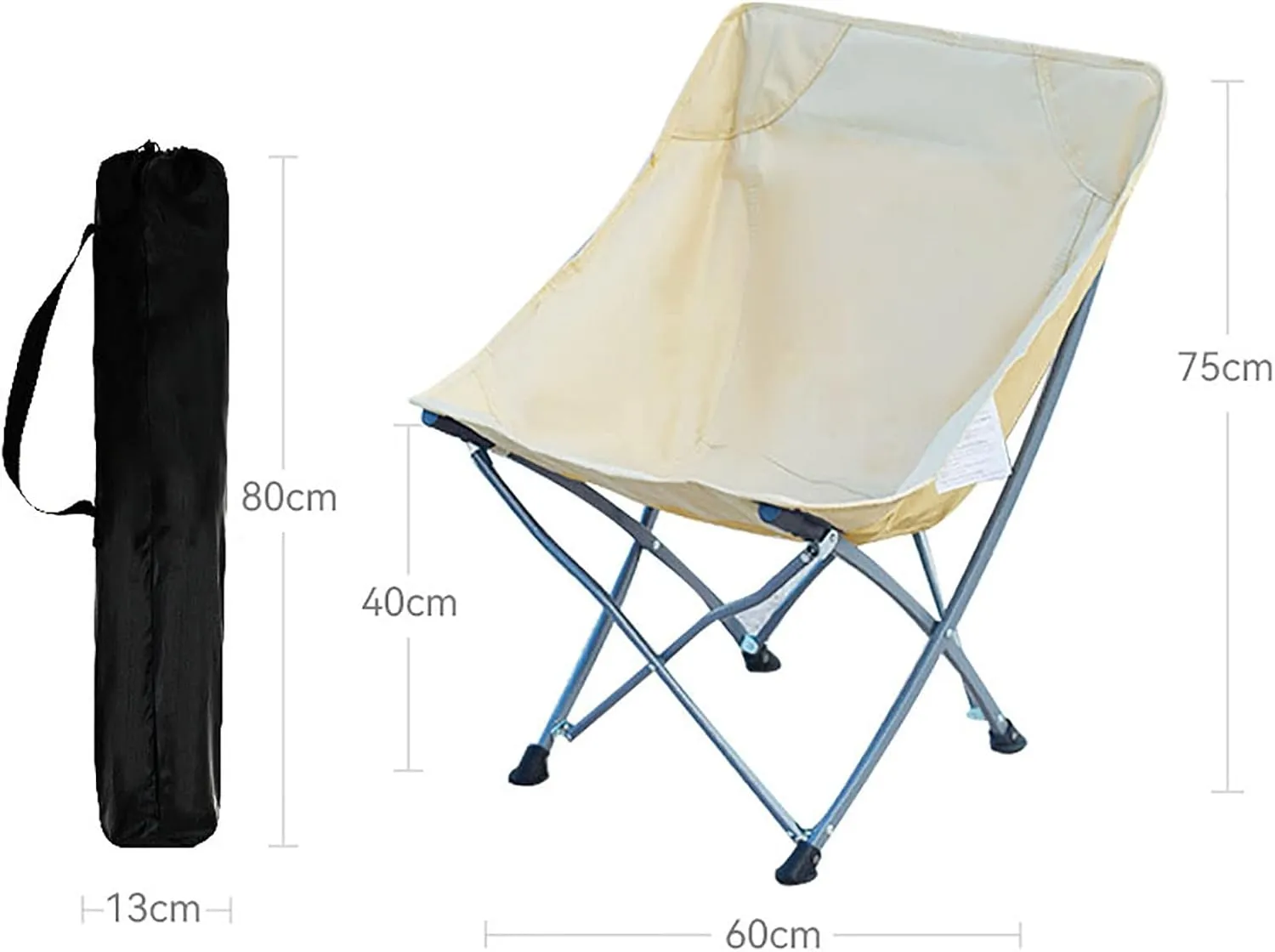 BK&MF Outdoor Folding Camping Chair,Portable Lightweight Reclining Lounge Chair Chair Beach Camp Chair with Cup Holder for Storage and Travel,G,60x40x75cm(24x16x30inch)
