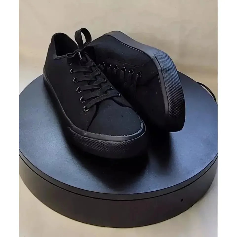 Black Canvas Lace Up Oxford Shoes Womans Size 8 Sneakers Classic Casual Low Top