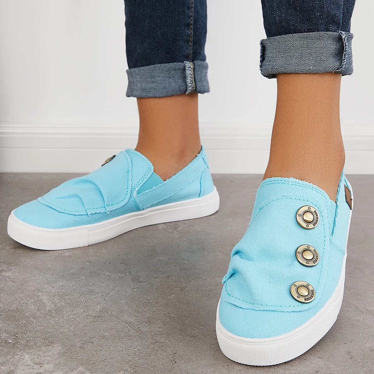 Blue Loafers Slip Heel Walking Professional Sneakers on Flat Clear communication