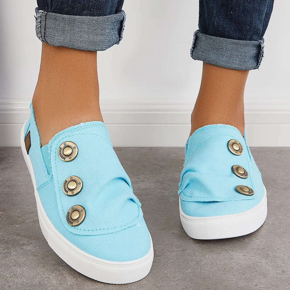 Blue Loafers Slip Heel Walking Professional Sneakers on Flat Clear communication