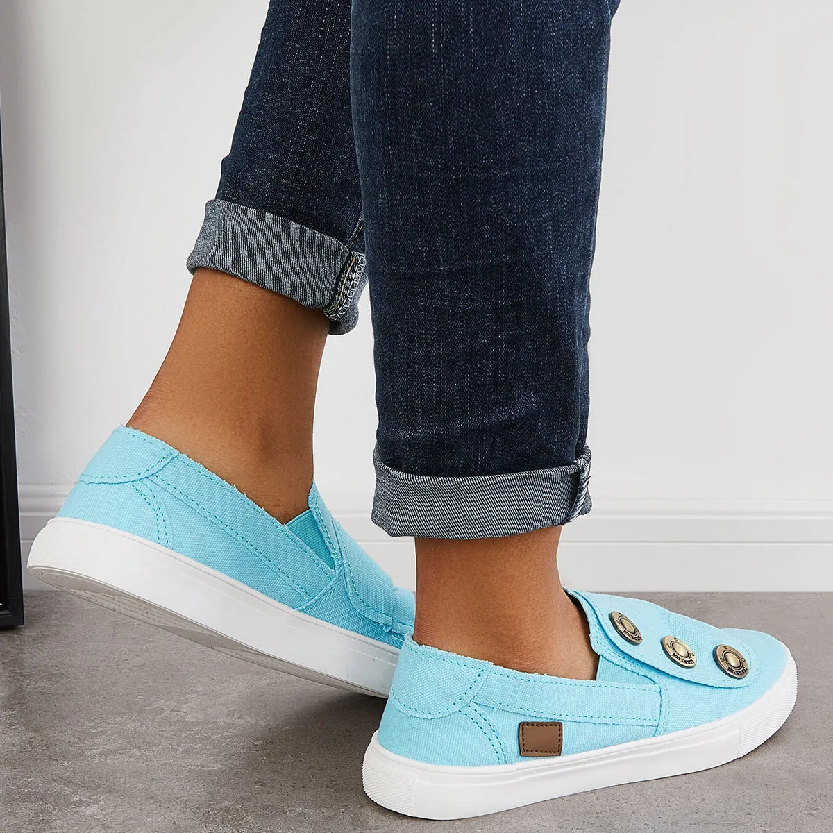 Blue Loafers Slip Heel Walking Professional Sneakers on Flat Clear communication