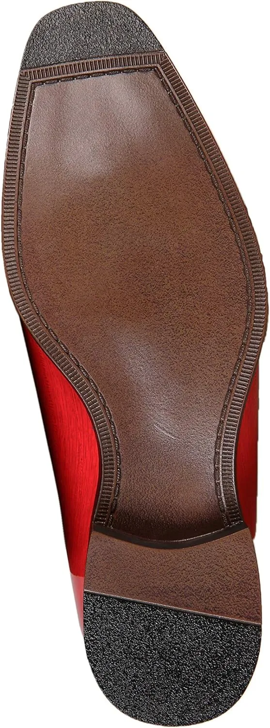 Bolano Brayden - Men's Dress Shoes - Exotic EEL Skin Print, Oxford Lace-Ups, Black Burnished Toe - Exotic Formal Shoes for Men - Original, Designer Shoes