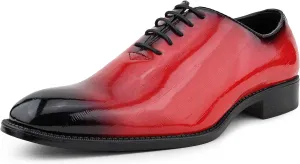 Bolano Brayden - Men's Dress Shoes - Exotic EEL Skin Print, Oxford Lace-Ups, Black Burnished Toe - Exotic Formal Shoes for Men - Original, Designer Shoes
