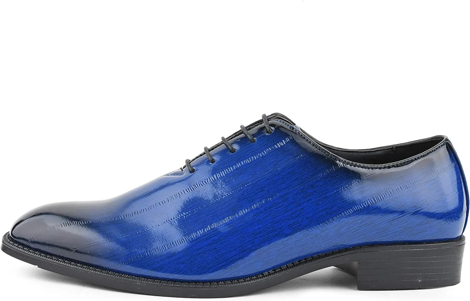 Bolano Brayden - Men's Dress Shoes - Exotic EEL Skin Print, Oxford Lace-Ups, Black Burnished Toe - Exotic Formal Shoes for Men - Original, Designer Shoes
