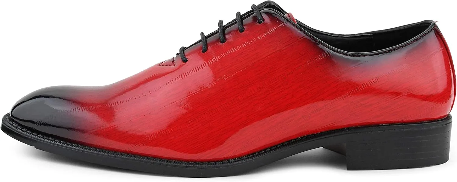 Bolano Brayden - Men's Dress Shoes - Exotic EEL Skin Print, Oxford Lace-Ups, Black Burnished Toe - Exotic Formal Shoes for Men - Original, Designer Shoes