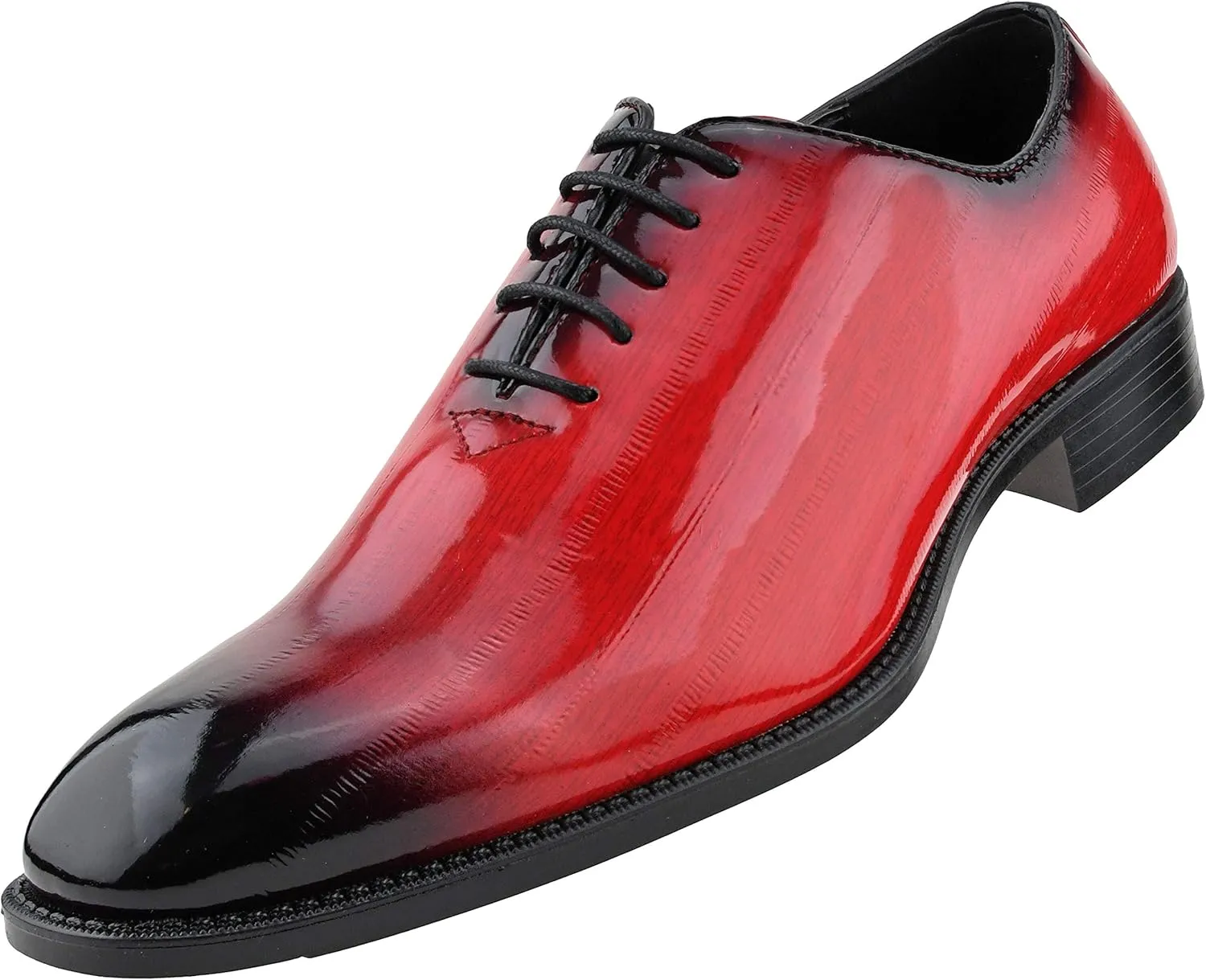 Bolano Brayden - Men's Dress Shoes - Exotic EEL Skin Print, Oxford Lace-Ups, Black Burnished Toe - Exotic Formal Shoes for Men - Original, Designer Shoes