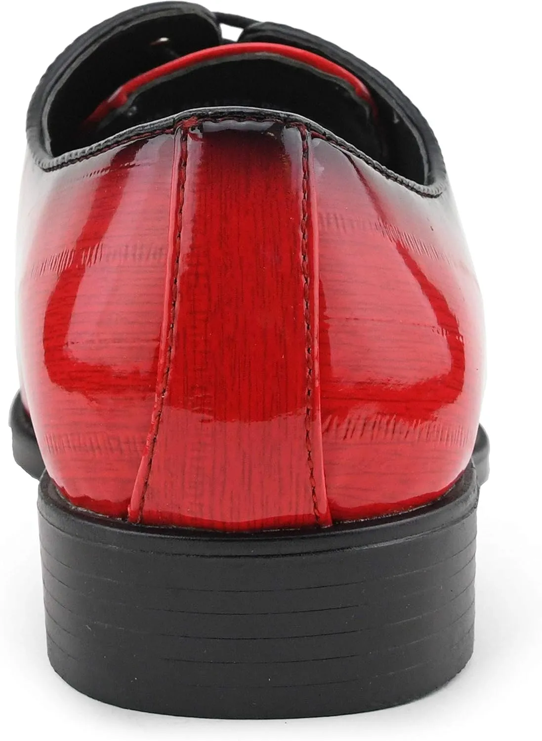 Bolano Brayden - Men's Dress Shoes - Exotic EEL Skin Print, Oxford Lace-Ups, Black Burnished Toe - Exotic Formal Shoes for Men - Original, Designer Shoes